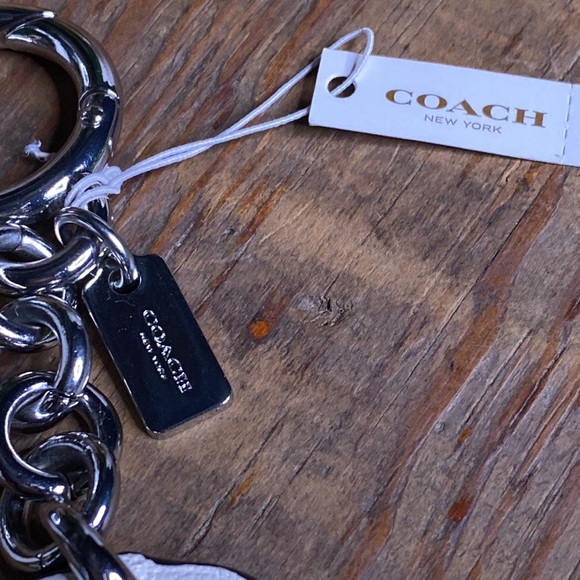 Coach NYC Yellow Checkered Taxi Cab Leather Key Fob Bag Charm Keychain🚕 - Picture 7 of 15